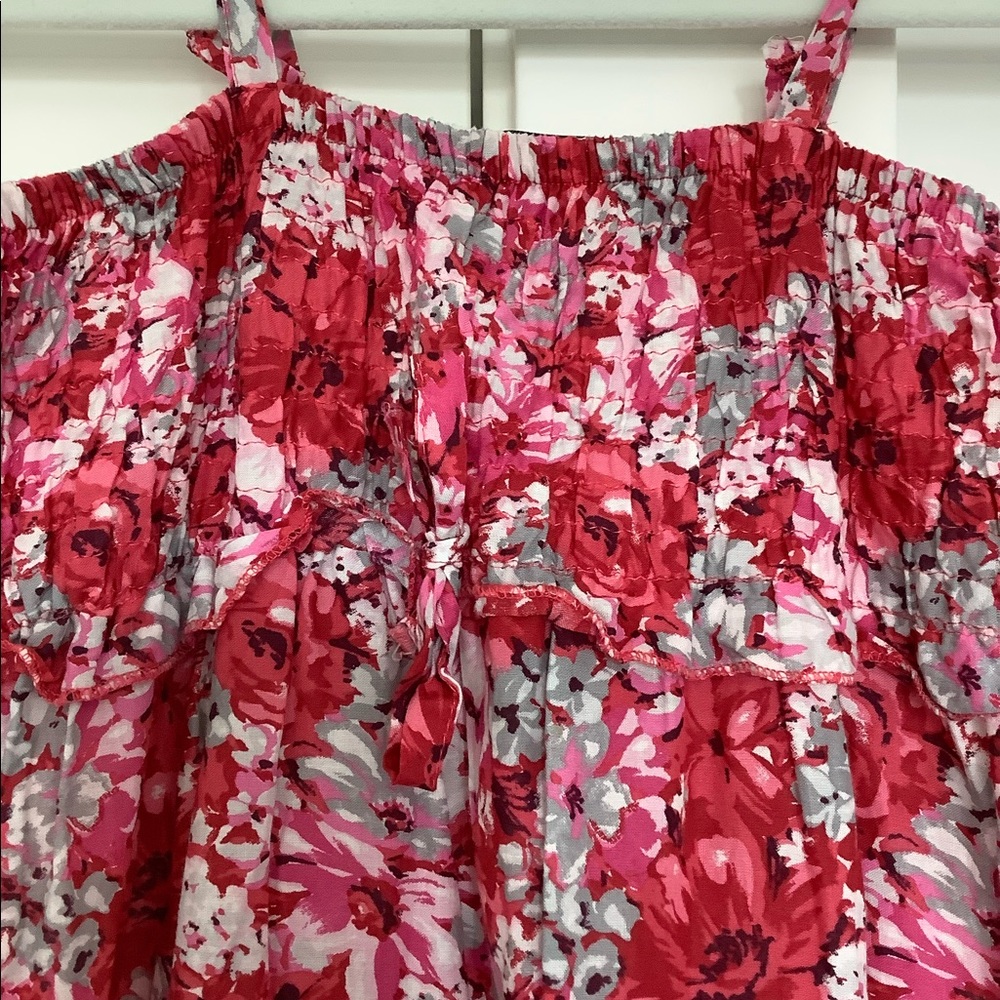 Sisley Pink long Hawaiian floral dress - Picture 2 of 4